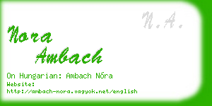 nora ambach business card